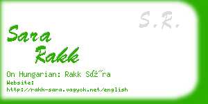 sara rakk business card